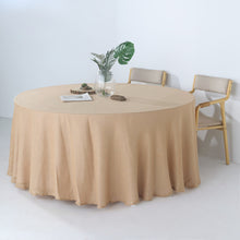 Natural Linen Wrinkle Free Tablecloth 120 Inch Round With Slubby Texture 