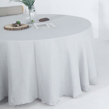 Elegant Silver Seamless Round Tablecloth for Stylish Events