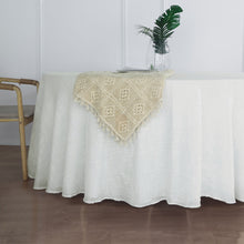 120 Inch Round White Slubby Textured Linen Wrinkle Resistant Tablecloth 