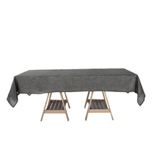 60 Inch x 102 Inch Charcoal Gray Tablecloth Rectangular With Slubby Linen Texture