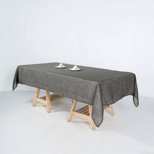 Charcoal Gray Linen Rectangular Tablecloth With 60 Inch x 102 Inch Slubby Texture
