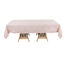 60 Inch x 102 Inch Blush & Rose Gold Rectangle Linen Slubby Textured Wrinkle Resistant Tablecloth