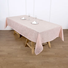 Slubby Textured Rectangle Wrinkle Resistant Linen Tablecloth in Blush & Rose Gold 60 Inch x 102 Inch