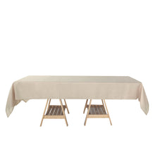 Beige 60 Inch x 102 Inch Slubby Textured Wrinkle Resistant Linen Rectangular Tablecloth