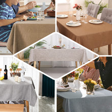 Beige Wrinkle Resistant Linen Rectangular Tablecloth 60 Inch x 102 Inch Slubby Textured
