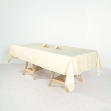 60 Inch x 102 Inch Ivory Wrinkle Resistant Linen Tablecloth Slubby Texture 