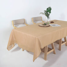 60 Inch x 102 Inch Rectangular Tablecloth Of Natural Linen With Slubby Texture