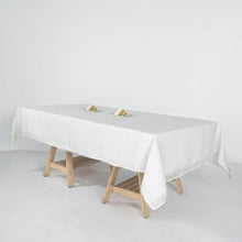 Slubby Textured White Rectangular Tablecloth 60 Inch x 102 Inch