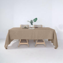 60 Inch x 126 Inch Rectangular Tablecloth Of Taupe Linen With Slubby Texture