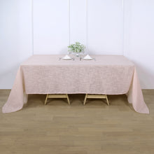Slubby Textured Blush Rose Gold Linen Table Overlay 90 Inch x 132 Inch