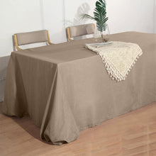 Taupe Linen Rectangular Tablecloth With 90 Inch x 132 Inch Slubby Texture