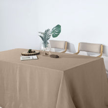 90 Inch x 132 Inch Rectangular Tablecloth Of Taupe Linen With Slubby Texture