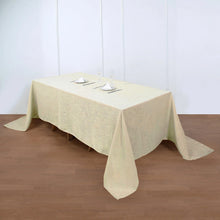 90 Inch x 132 Inch Beige Rectangular Linen Tablecloth Wrinkle Resistant And Slubby Textured