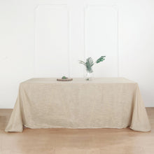  90x156Inch Beige Rectangular Tablecloth, Linen Table Cloth With Slubby Textured, Wrinkle Resistant