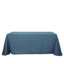 90 Inch x 132 Inch Blue Rectangular Tablecloth Wrinkle Resistant Linen With Slubby Texture