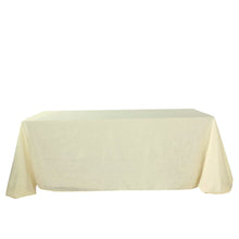 90 Inch x 132 Inch Ivory Tablecloth Rectangular With Slubby Linen Texture
