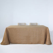 Natural Linen Rectangular Tablecloth With 90 Inch x 132 Inch Slubby Texture And Wrinkle Resistant
