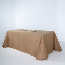 90 Inch x 132 Inch Natural Tablecloth Rectangular With Slubby Linen Texture And Wrinkle Resistant