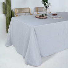 90 Inch x 132 Inch Blue Wrinkle Resistant Rectangular Linen Tablecloth With Slubby Texture