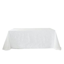 90 Inch x 132 Inch White Rectangular Tablecloth Wrinkle Resistant Linen And Slubby Texture