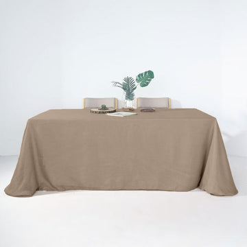 Taupe Seamless Rectangular Tablecloth: Add Elegance to Your Event Decor