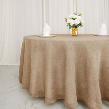 Boho Chic Natural Jute Faux Burlap Round Tablecloth 120 Inch