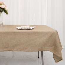 Boho Chic Jute Faux Burlap Rectangle Natural Tablecloth 54 Inch x 96 Inch 
