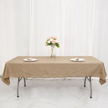 54 Inch x 96 Inch Boho Chic Natural Colored Jute Faux Burlap Rectangle Tablecloth 