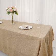 Natural Faux Jute Burlap Linen Boho Chic Rustic Rectangular Tablecloth 60 Inch x 126 Inch