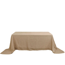Boho Chic Rustic Natural 90 Inch x 132 Inch Faux Burlap Jute Linen Rectangular Tablecloth 