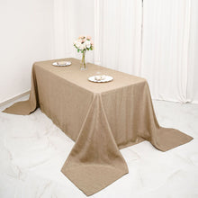 Boho Chic Natural 90 Inch x 132 Inch Rustic Faux Jute Burlap Linen Rectangular Tablecloth 