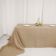 90 Inch x 156 Inch Boho Chic Natural Colored Jute Faux Burlap Rectangle Tablecloth 