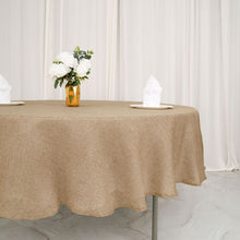 90 Inch Round Boho Chic Natural Jute Faux Burlap Tablecloth 
