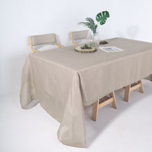 Slubby Textured 60 Inch x 126 Inch Beige Linen Wrinkle Resistant Rectangular Tablecloth