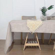 Beige Linen Slubby Textured Wrinkle Resistant Rectangular Tablecloth 60 Inch x 126 Inch