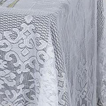 60 Inch x 126 Inch White Premium Lace Rectangular Oblong Tablecloth