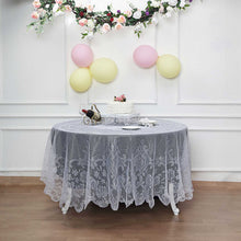 Premium Lace Round Tablecloth 90 Inch in White Color