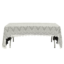 Premium Ivory 60 Inch x 120 Inch Lace Tablecloth With Frill Edges