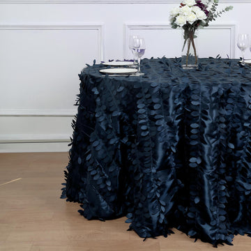 Elegant Navy Blue Round Tablecloth for Natural and Whimsical Tablescapes