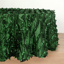Green 132 Inch Round Leaf Petal Taffeta Tablecloth 