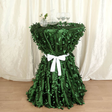 Green Leaf Petal Taffeta Seamless Round Tablecloth 132