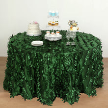 Green Round Leaf Petal Taffeta 132 Inch Tablecloth 