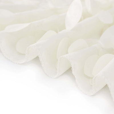 White fabric with textured circular embellishments.
