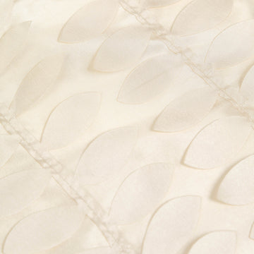 Create Unforgettable Moments with our Beige 3D Leaf Petal Taffeta Fabric Tablecloth