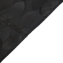 54inch Black 3D Leaf Petal Taffeta Fabric Square Table Overlay#whtbkgd