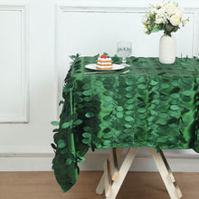 54inch Green 3D Leaf Petal Taffeta Fabric Square Table Overlay