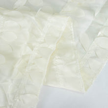 3D Leaf Petal Taffeta Square Table Overlay In Ivory 54 Inch