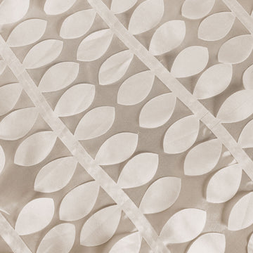 Enhance Your Event Décor with Beige 3D Leaf Petal Taffeta Tablecloth
