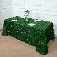 Green Taffeta Tablecloth with Leaf Petal 90 Inch x 132 Inch