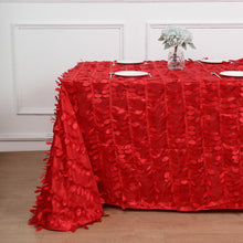 3D Leaf Petal Design Taffeta Fabric Rectangle Tablecloth - 90 Inch X 132 Inch 